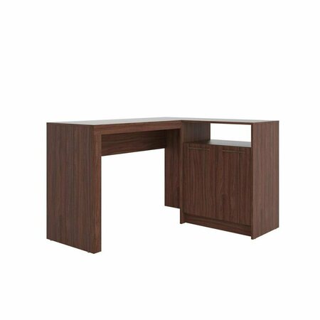 DESIGNED TO FURNISH Kalmar L -Shaped Office Desk with Inclusive, Dark Brown DE3067566